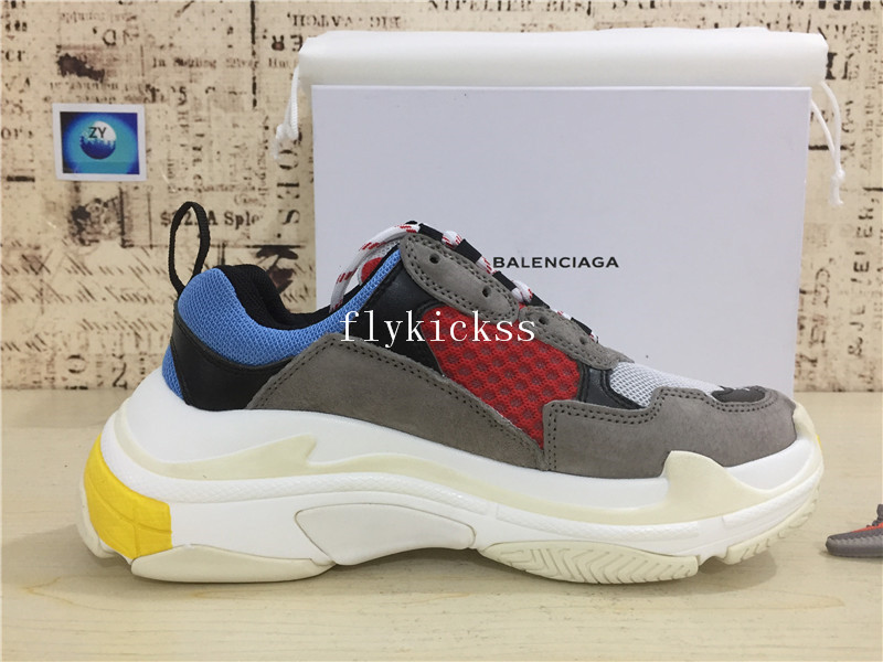 Balenciaga 2017 Fall Winter Triple-S Grey Blue Red